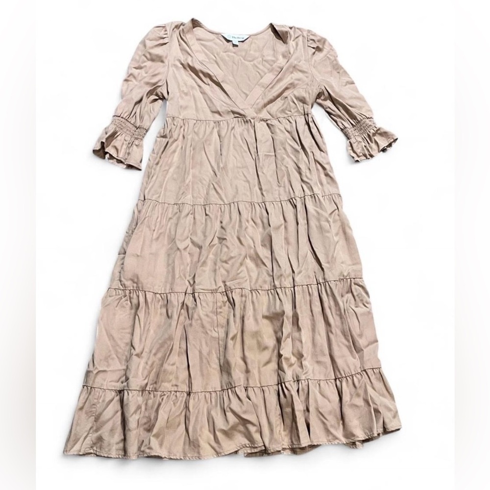The Drop Women's Keyla Puff-Sleeve Square-Neck Tiered Midi Dress - Picture 2 of 9